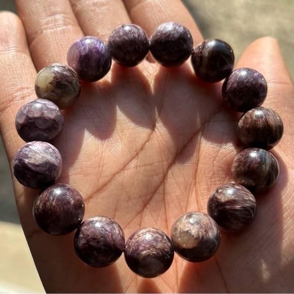 Charoite in Matrix Crystal Bracelet 14mm - Picture 2 of 6